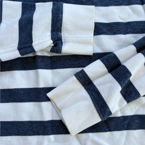 Vineyard Vines Rugby  LS Polo Shirt Mens Large Blue White Striped Collared Rib - Picture 5 of 10